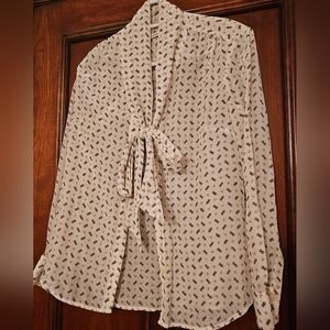 Banana Republic Chain Monogram Silk Shirt